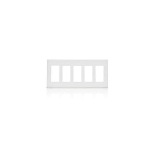 Screwless Wallplate 5 Gang Polycarbonate White 80321-SW