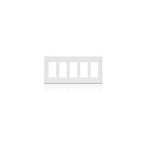 Screwless Wallplate 5 Gang Polycarbonate White 80321-SW