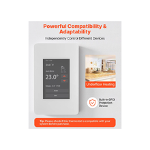 Home Heating Programmable Thermostat for Radiant Floors With Touch Operation No Wi-Fi Gray-White ET-7A (W)