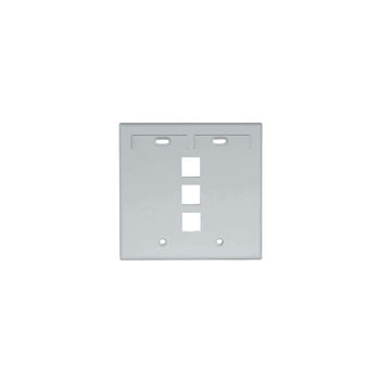 Dual-Gang QUICKPORT Wallplate 3-Port Gray 42080-3GP