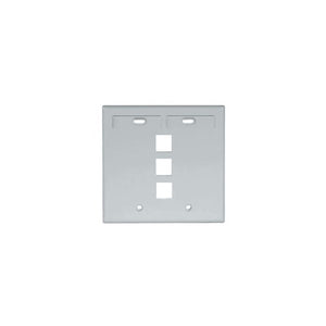 Dual-Gang QUICKPORT Wallplate 3-Port Gray 42080-3GP
