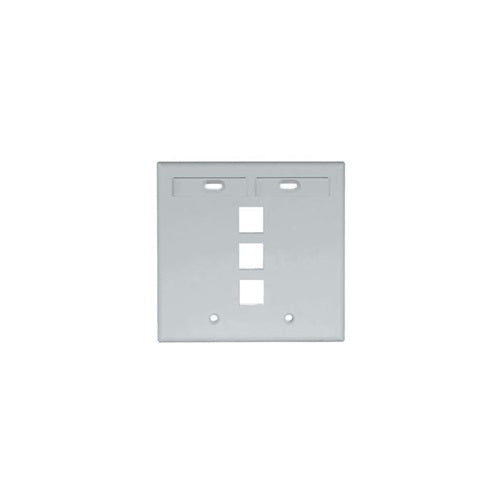 Dual-Gang QUICKPORT Wallplate 3-Port Gray 42080-3GP