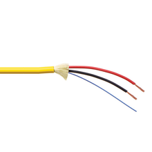 Slimline Riser Indoor/Outdoor PLTC Hybrid 4 Conductor 12 AWG Singlemode 2.0mm Tight Buffered Ultra-Fox Fiber Yellow Cable CE004DPFA9YR