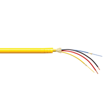 Slimline Riser Indoor/Outdoor PLTC Hybrid 4 Conductor 12 AWG Singlemode 2.0mm Tight Buffered Ultra-Fox Fiber Yellow Cable CE004DPFA9YR