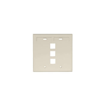 Dual-Gang QUICKPORT Wallplate 3-Port Ivory 42080-3IP