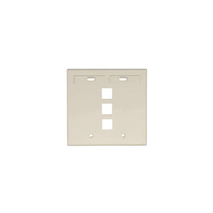 Dual-Gang QUICKPORT Wallplate 3-Port Ivory 42080-3IP