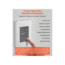 Home Heating Programmable Thermostat for Radiant Floors With Touch Operation No Wi-Fi Gray-White ET-7A (W)