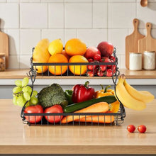 2 Layers Fruit Basket Bow  Stand Holder for Kitchen SYB-221