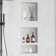 16 x 16 & 16 x 20 Inch Recessed Shower Niche Triple Shelf Waterproof Ready for Tile (Black)