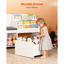 Kids Reading Nook with Bookshelf & Storage Bench (White)