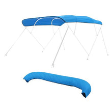 4 Bow Bimini Top Replacement Canopy – 600D Waterproof Polyester Boat Sun Shade 96 L x 97 -103  W Pacific Blue (Frame Not Included)