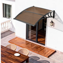 38 x 40 in Door Awning Canopy Polycarbonate Front Door Cover Rain & UV Protection (Brown)