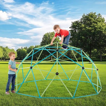 10FT Geometric Dome Climber with Saucer Swing 1000LBS Capacity Easy Assembly Outdoor Playground for Kids 3-10 Years Old