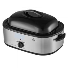 20QT Electric Roaster Oven 1450W Metal Self-Basting Lid Defrost & Warm Functions Removable Pan & Rack
