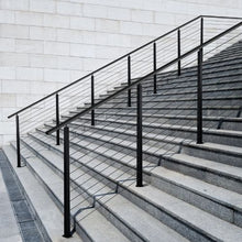 42" Black Stainless Steel Stair Railing Post with Pre-Drilled 30° Holes