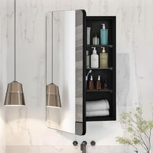 16x24 Inch Medicine Cabinet with Mirror Aluminum Frame Adjustable Shelves Recessed & Wall-Mounted for Bathroom