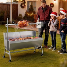 Charcoal Rotisserie Grill 38W Pig & Lamb Spit Roaster 132 LB Capacity Wheels Stainless Steel