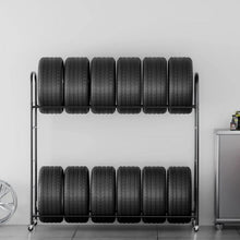 59.5x20.9x59.5 In Rolling Tire Storage Rack2-Shelf Tire Garage Workshop Repair Shop LX061