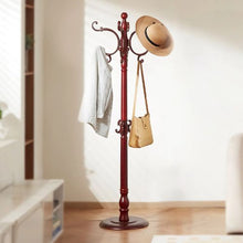 Modern Wooden Coat Rack Stand with Weighted Base 11 Hooks Hall Tree for Entryway Bedroom & Living Room