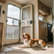 28.5 × 31.5 Inch RV Screen Door Protector Aluminum Alloy Grille Breathable Mesh (White)