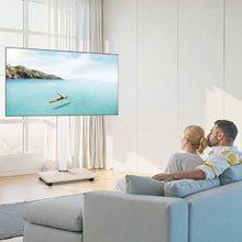Rolling TV Stand on Wheels Mobile Cart for 32-70 Inch Screens 25° Rotation Height Adjustable Supports Up to 99 lbs Max VESA 600x400mm Single Bracket One-Layer Tray