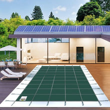16 x 36 ft Rectangle Pool Safety Cover Mesh Winter Cover with Drainage Holes for Inground Pools (Green)