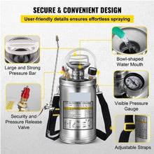 1.5-Gallon Stainless Steel Sprayer 16-Inch Wand 3.3-Ft Hose Pressure Gauge & Adjustable Nozzle