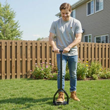 9.2-Inch Manual Lawn Aerator 15-Spike Heavy-Duty Tool with Long Handle & Wide Plate