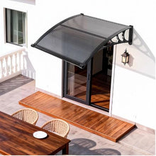38 x 40 in Door Awning Canopy Polycarbonate Front Door Cover Rain & UV Protection (Smoky Gray)