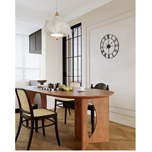 Wall Clock 24" Roman Numeral Wall Clock, Silent Battery Operated Round Clock (Black)
