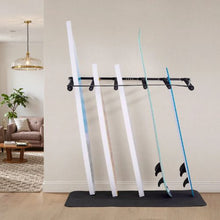 5 Tiers Vertical Surfboard Rack with Sponge Pad Surf Board Holder for Snowboards Kiteboards Shortboard