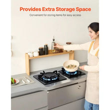 "Over Stove Spice Shelf with 6 Hooks - Kitchen Spice Organizer & Countertop Storage Solution Easy to Assemble"