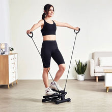 Mini Stair Stepper – Hydraulic Twist Stepper with Resistance Bands Full Body Cardio Workout LCD Monitor 330LBS Capacity