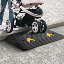 3 Inch Upgraded Rubber Threshold Ramp with 1 Channel Natural Rubber Car Ramp for Wheelchair and Scooter