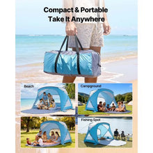 6-Person Beach Tent Sun Shelter – UPF 50+ Portable Canopy with Carry Bag & Sand Pockets for Family Camping & Outdoor Picnic Use