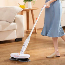 Electric Spin Mop Cordless 40-Min Battery Dual Heads & LED Light for Hardwood/Tile Floor Cleaning