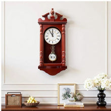 Grandfather Clock 23.2" Vintage Pendulum Wall Clock Quiet Quartz Movement (Cherry Finish)