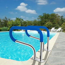 32 x 22.5 In Pool Handrail 304 Stainless Steel Stair Rail 375 lb Capacity Quick Mount Base Plate