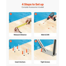 48 x 36 In 304 Stainless Steel Pool Rail 220 lb Capacity Non-Slip Grip