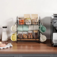 12 Movable Hooks Mug Holder with 2 Tier Coffee Bar MUG-XM004