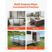 2-Step Hot Tub Steps with Handrail 32.3" Wide 550 lb Capacity Spa Stairs for Hot Tubs & Pools