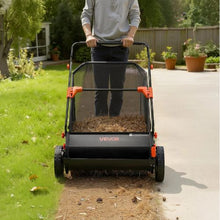 26-Inch Push Lawn Sweeper 7 Cu. Ft. Hopper Adjustable Brushes Rubber Wheels Leaf Collector