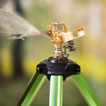 Impact Tripod Sprinkler Brass 360° Lawn Irrigation Sprinkler with Adjustable Height (2 Pack)