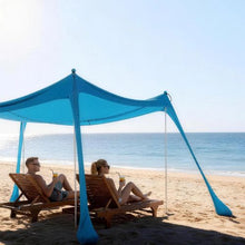 10x10 Ft Beach Tent Sun Shelter UPF50+ UV Protection Easy Pop-Up Canopy with Sandbags & Poles