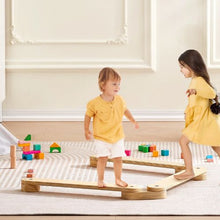 Balance Beam Stepping Stones 3 PCS Wooden Boards, Montessori Toy for Kids 2-6 Indoor/Outdoor Gymnastics Course