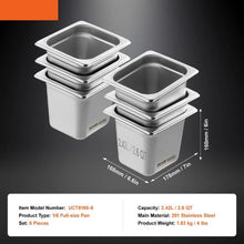 6-Inch Deep Commercial Table Pan For Catering Storage Food UCT8166-6 (Pack of 6)