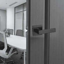 Passage Door Handle Matte Black Door Lever for Hallways, Closets, Meeting Spaces (Pack of 5)