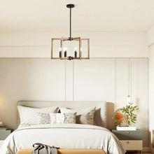 6-Light Metal Farmhouse Chandelier Adjustable Height Hanging Light Fixture for Dining Room Bedroom Kitchen Foyer & Living Room
