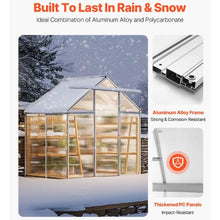 6 x 4' Ft Outdoor Walk-in Greenhouse for Garden Polycarbonate Greenhouse SNG190-2
