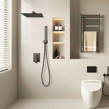 12" Rainfall Shower System with Handheld – (Matte Black)